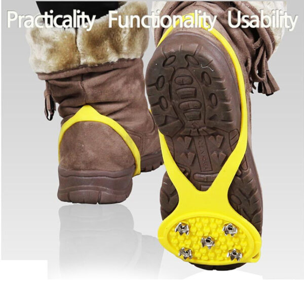Unisex Men 5 Teeth Ice Gripper For Shoes Crampons Ice Gripper Spike Grips Cleats For Snow Studs Non-Slip Climbing Hiking Covers - Image 5