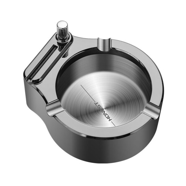 Large Cigarette Ashtray With Permanent Match Lighter Fancy Metal Ash Tray Set For Weed Cool Ashtrays For Cigars Outdoor Indoor Decor In Home Office - Image 6
