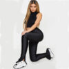 Stretch Sports Running High Waist Tight Black Ankle-length Pants - Image 5