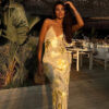 Women's Fashion Personalized Bronzing Sling Dress
