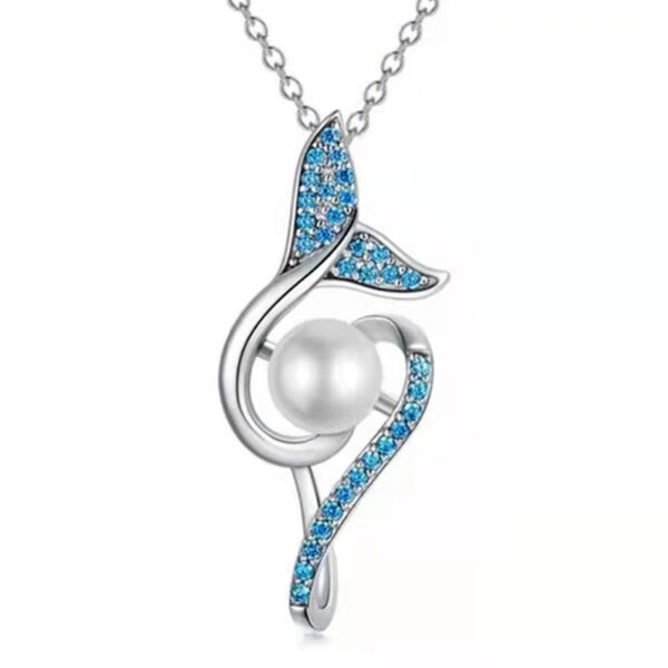 Mermaid Tail Pearl Pendant Necklace Female Niche - Image 5