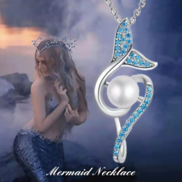 Mermaid Tail Pearl Pendant Necklace Female Niche - Image 2