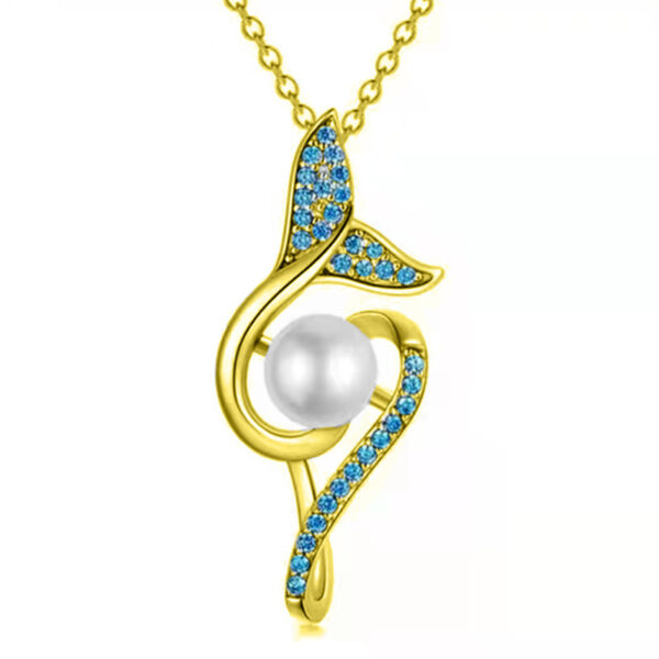 Mermaid Tail Pearl Pendant Necklace Female Niche - Image 3