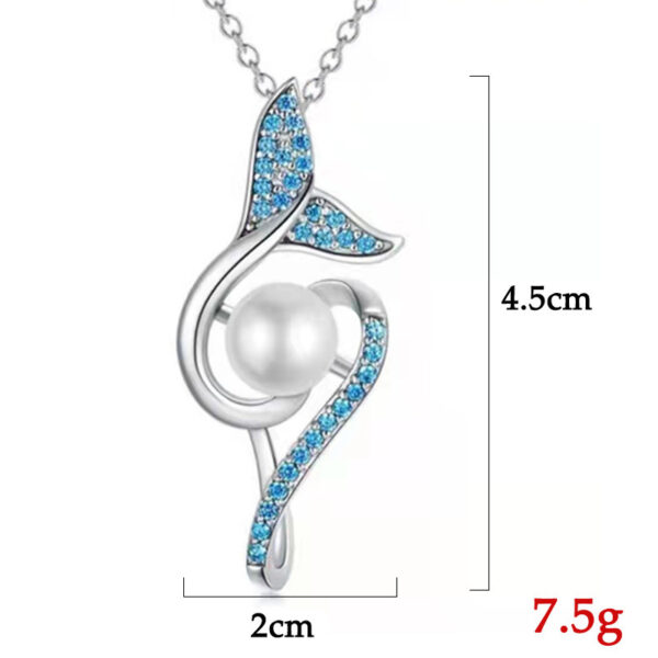 Mermaid Tail Pearl Pendant Necklace Female Niche - Image 4