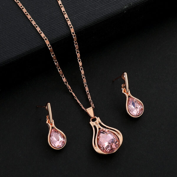 Emerald Water Drop Jewelry Suit Women - Image 2