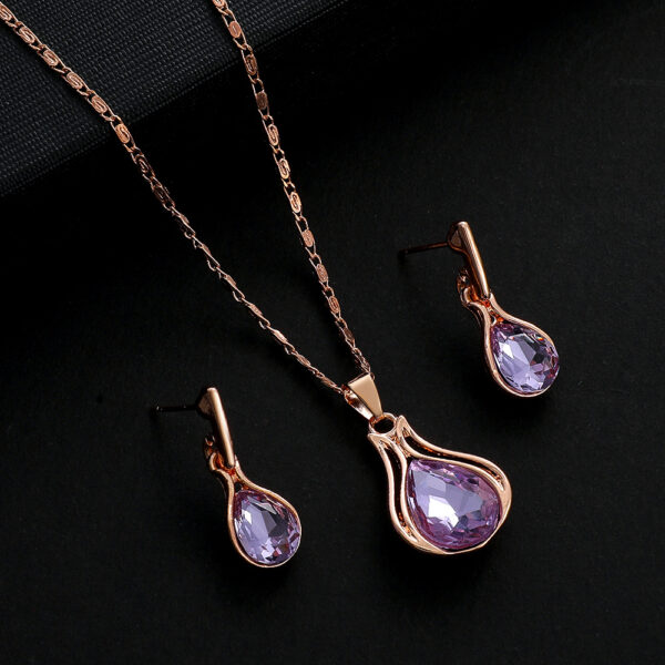 Emerald Water Drop Jewelry Suit Women - Image 4