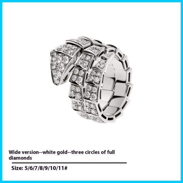 Unisex Light Luxury Minority Three Circles Snake Bone Couple Couple Rings - Image 2