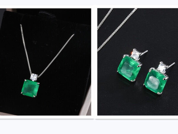 Simulation Emerald Pendant Retro Women's Necklace - Image 9
